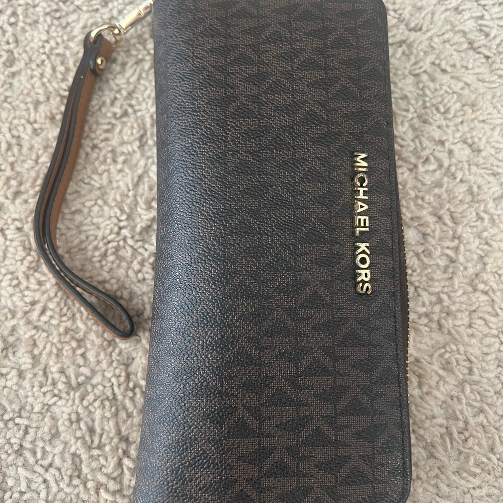 Michael Kors Brown Wristlet Wallet